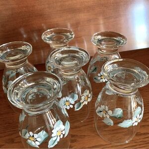 Six Hand painted Juice Glasses